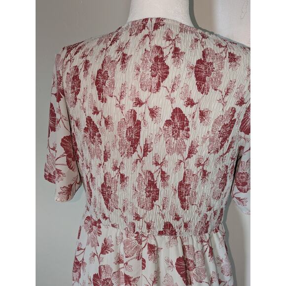 Polagram Dress Womens Medium Floral Romantic Feminine Lined Pockets Modest Maxi - Picture 15 of 15